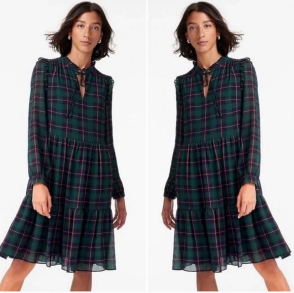 J. Crew tartan dres size xxs - Picture 1 of 8
